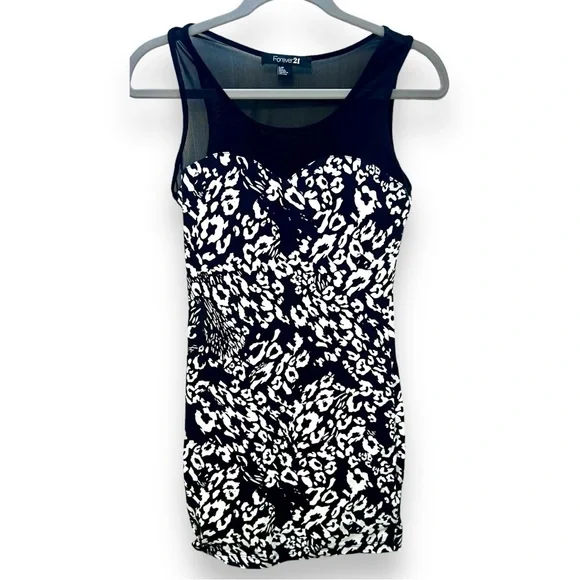 Vintage Forever 21 leopard mesh mini dress - Picture 1 of 4